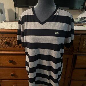 Lacoste Men's Grey And Black Medium T-Shirt